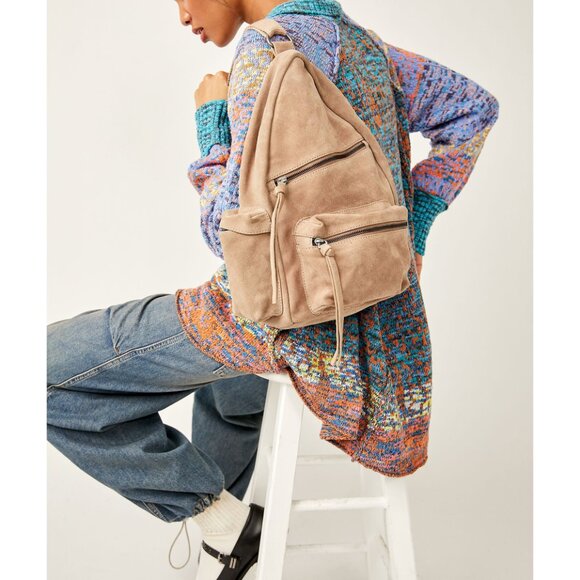 Free People Handbags - 🎉LAST CHANCE🎉 FREE PEOPLE We The Free Oxford Suede Sling / Mushroom